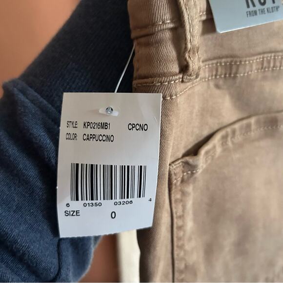 Kut from the Kloth Amy Crop Straight Leg Pants Cappuccino Tan Beige NWT Size 0 - Picture 6 of 8